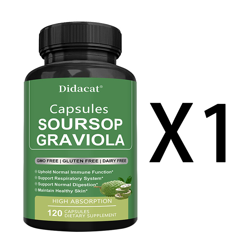 Soursop Supplement – Digestive Relief, Respiratory Health Support – 120 Capsules