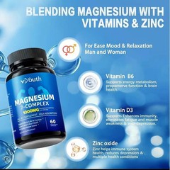 Assistance Complex 7 Magnesium Caps 60 Count Sleep Viyouth Bone Health.