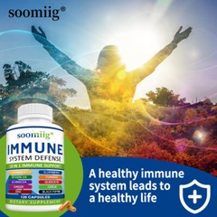 Immune System Defense Support Supplement Vitamin Quercetin Turmeric 120 Capsules