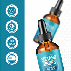 (5 Pack) Metabo Drops Liquid Supplement Weight Loss Fat Burner Healthy Digestion