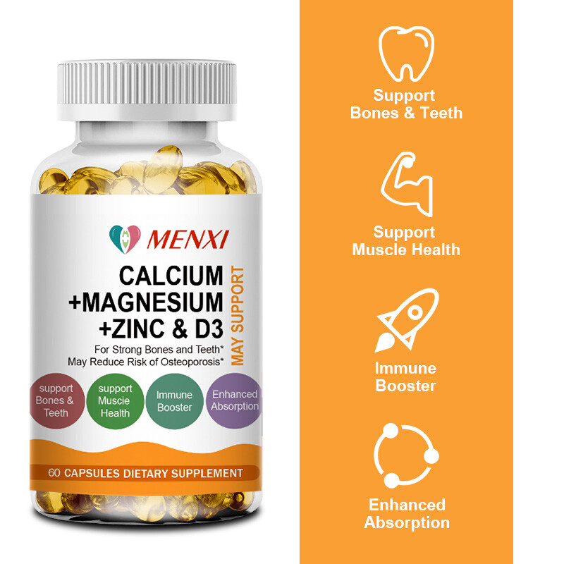 Zinc Calcium Magnesium & Vitamin D3 Complex Supplement 10-120 Vegetarian Caps US
