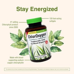 Herbs Etc. ChlorOxygen, Chlorophyll Concentrate Dietary Supplement, 120 Softg…