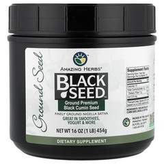 2 X Amazing Herbs, Black Seed�, Ground Premium Black Cumin Seed, 1 lb (454 g)