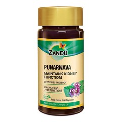 Zandu Punarnava Capsules 60 Veg Caps Gut, Heart & Urinary Health Support