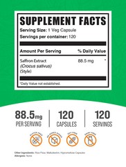 BulkSupplements Saffron Extract 120 Capsules – 88.5mg Per Serving