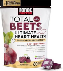 US FORCE FACTOR Total Beets Ultimate Heart Health Pressure Blood Support Chews