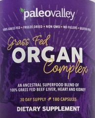 Paleovalley Grass Fed Organ Complex 30 Days Supply 180 Capsules – Exp 10/2027