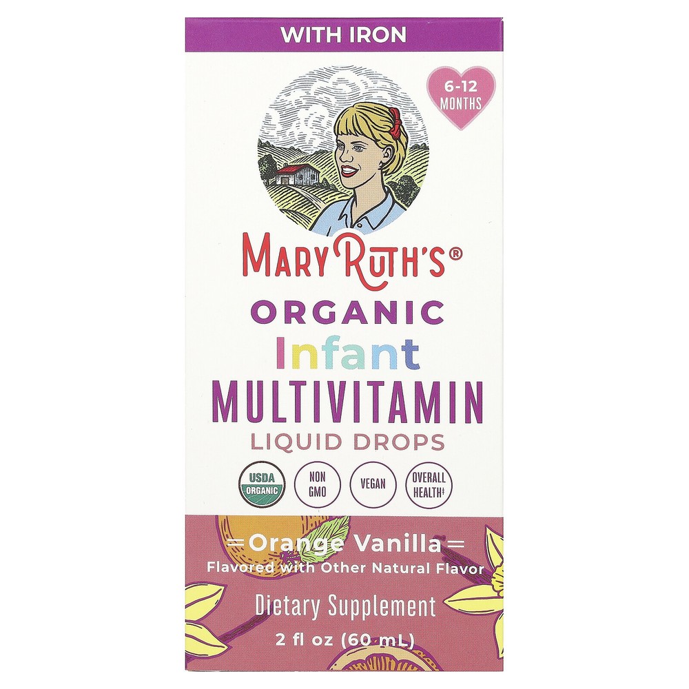 Organic Infant Multivitamin Liquid Drops, 6 – 12 Months, Orange Vanilla, 2 fl oz