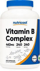 Nutricost Vitamin B Complex 460mg, 240 Capsules With Vitamin C – High Potency