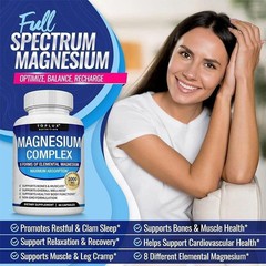 1Pack Toplux Nutrition Magnesium Complex 1000mg Supports 8 Elemental Magnesium
