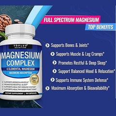 3 Toplux Nutritional Magnesium Complex 1000mg Supporting Element Magnesium-