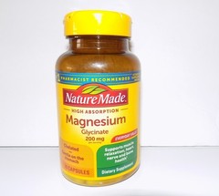 EXPIRES 7/2028 Nature Made Magnesium Glycinate 200mg Cap 70ct