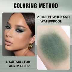 evpct Dark Green Matte Single Eyeshadow Palette, Forest Green Eye Shadow Palette