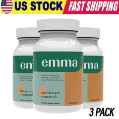 3 Pack Emma Gut Health Supplement for Bloating Relief & Leaky Gut 180 Capsules