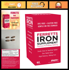 High Potency Iron Tablets 106mg – 60 Day Supply, Easy on Stomach, Anemia Support