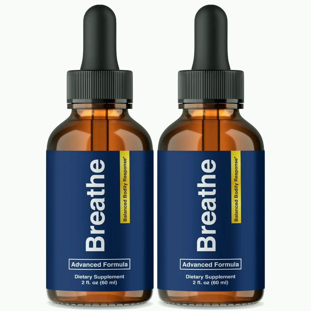 (2 Pack) Breathe Drops for Lung Cleanse & Detox, Respiratory Support Droppers