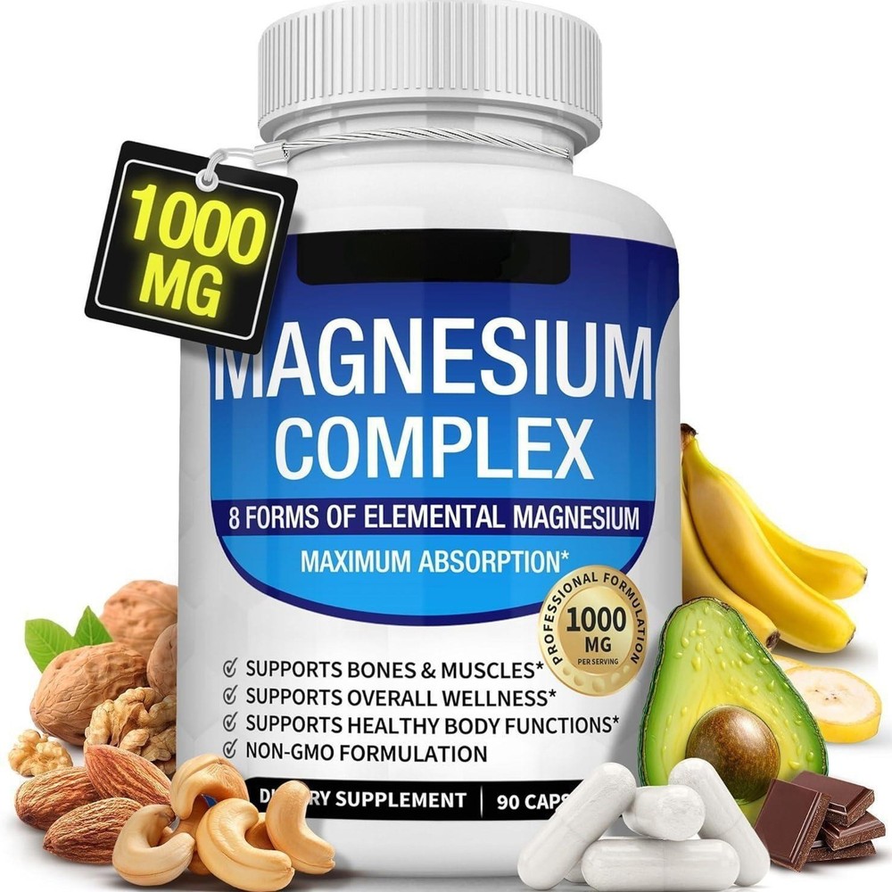 1~2pack 8 Magnesium in 1 Complex 1000mg & Blood Sugar Blend Dietary Supplementat