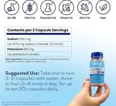 Vitassium Electrolyte Capsules POTS Dysautonomia High Sodium Salt Pills 100ct