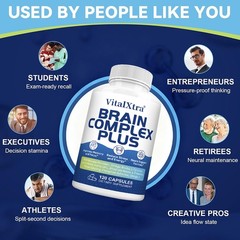 Brain Complex Plus Supplements Stress Energy Neuro Support Formula 120 Capsules