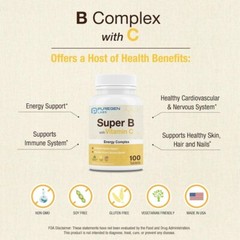Puregen Labs Super B Energy Complex with Vitamin C 100 Vegetarian Tablets