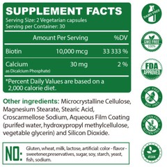 Biotin Capsules 10000mcg – Max Strength, Hair Growth, Strong Nails, Healthy Skin