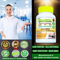 Best Maca Root Capsules. Yellow Maca Black Maca Red Maca & Black Pepper-150 Caps