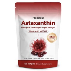 Astaxanthin 12mg with MCT Oil – 120 Softgels, Organic Antioxidant for Eyes, Skin