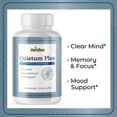 Quietum Plus- Brain Support- 5 Bottles- 300 Capsules