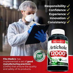 Organic Artichoke 12000mg 240 caps Non-GMO/Gluten Free