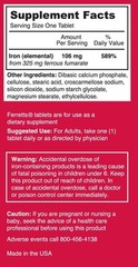 High Potency Iron Tablets 106mg – 60 Count, Gentle on Stomach, Anemia Support
