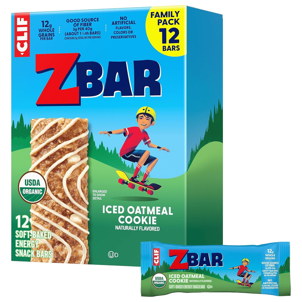 Zbar – Iced Oatmeal Cookie – Soft-Baked Energy Snack Bars – Non-GMO – 12g Whole