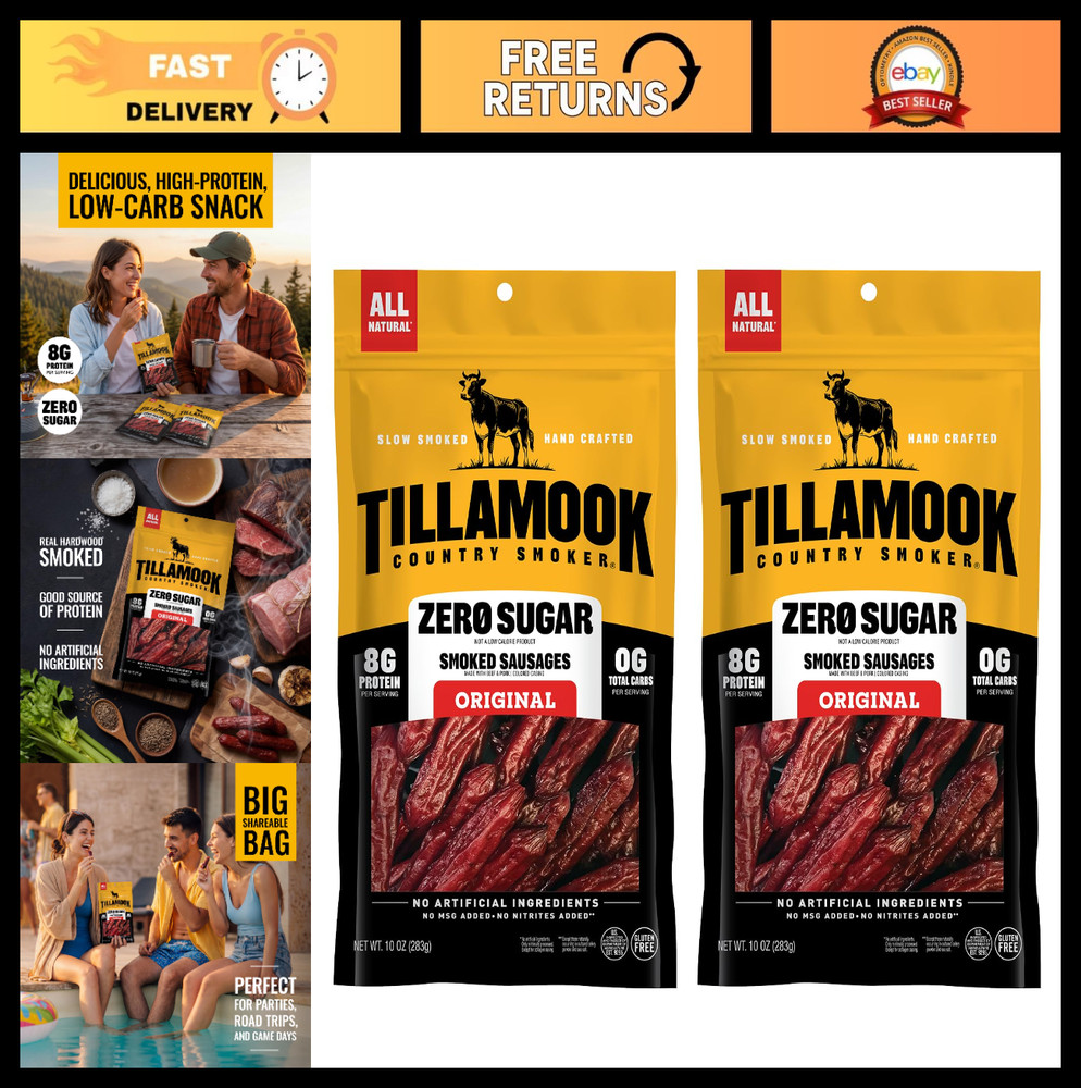 Keto Friendly Zero Sugar Smoked Sausages, 10oz Pack of 2 – Low Carb Snack