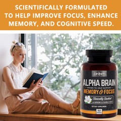 Brain Alpha Supplement Memory Focus Daily Mind Support for Career Academics 90
