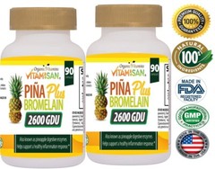 2 Piña Slim bromelain capsules Naturals support weigth loss peso immune support