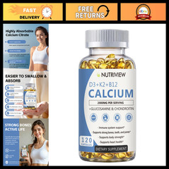 Calcium 2000mg with D3 & K2, High Absorption, Non-GMO Softgels, 120 Count
