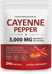Cayenne Pepper Softgels 240 Ct D3 K2 E Turmeric Berberine Blood Circulation