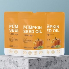 3PCS Pumpkin Seed Oil 1000mg with Saw Palmetto 300-Softgels.NEW