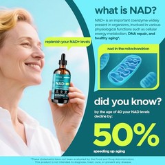 Liposomal NAD Supplement – Total 30000Mg NAD+ Blend Liquid Drops with Resveratro
