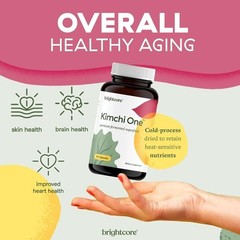 Brightcore Nutrition Kimchi Powder Capsules Probiotics Enzymes Antioxidant 90Cap