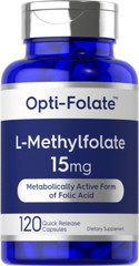 L Methylfolate 15mg | 120 Capsules | Value Size | Max Potency | by Opti-Folate