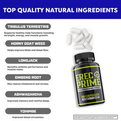 (5 Pack) Erec Prime Formula for Male Virility, Male Performance (300 Capsules))