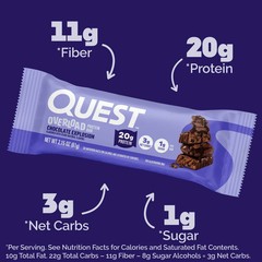 Quest Overload 20g Protein Bar, Chocolate Explosion Flavor, High Protein, Low Su