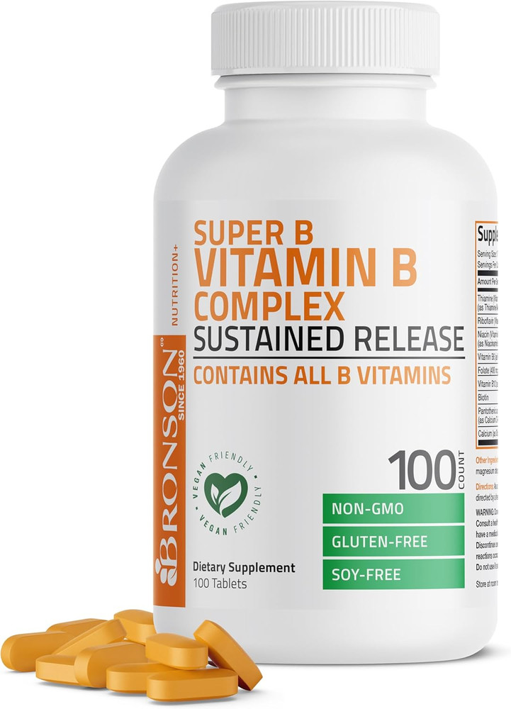 Bronson Super B B Complex Sustained Slow Release (B1, B2, B3, B6)