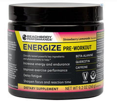 BODi Energize Pre Workout Strawberry Lemonade 40 Servings Energy Focus Supplemen