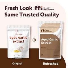 Micro Ingredients Odorless Garlic, 300 Softgels | 2 Years Aged Garlic Extract…