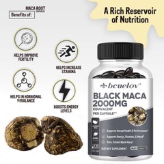 Black Maca 2000 Mg Capsules – Promotes Hormone Balance And Enhances Endurance