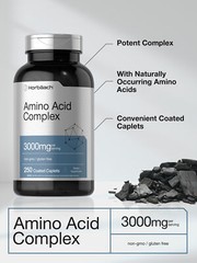 Amino Acid Complex 3000mg | 360 Caplets | Non-GMO, Gluten Free | by Horbaach