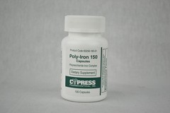 Cypress Pharmaceutical Poly-Iron Capsules Iron Dietary Supplement 150mg 100 ct