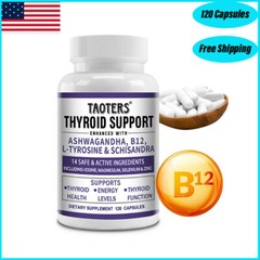 Thyroid Support Supplement 120 Capsules (NON-GMO) – Energy & Weight Loss