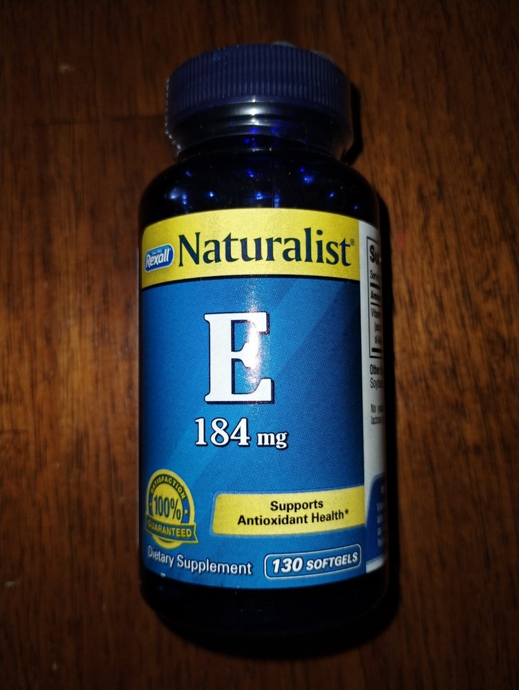 Rexall Naturalist Vitamin E 184 mg new sealed 130 softgels 09/24